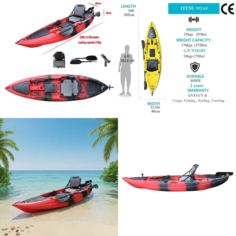 Kajak wędkarski jednoosobowy 3 – Fishing Boat Paddle recenzja i cena